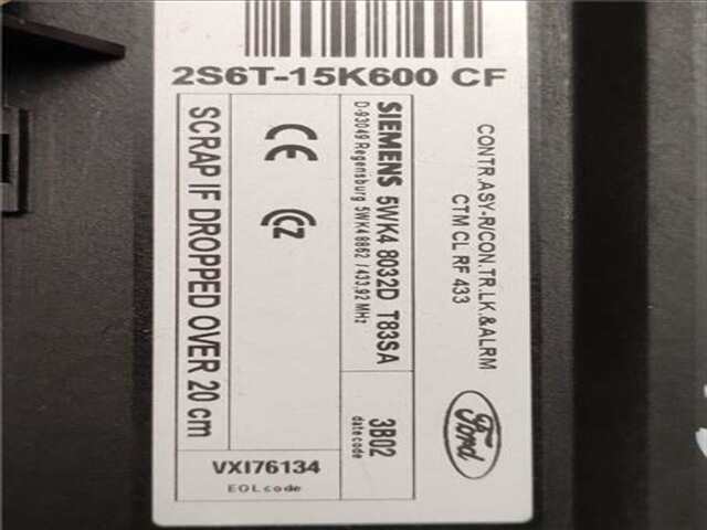 Foto 3ª: Modulo Confort BCM Ford Fiesta 1.4 16V [FXJB]