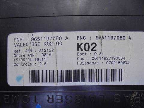 Foto 2ª: Centralita Confort BSI Peugeot 307 XR CLIM 90CV 66KW [RHY] (2004)