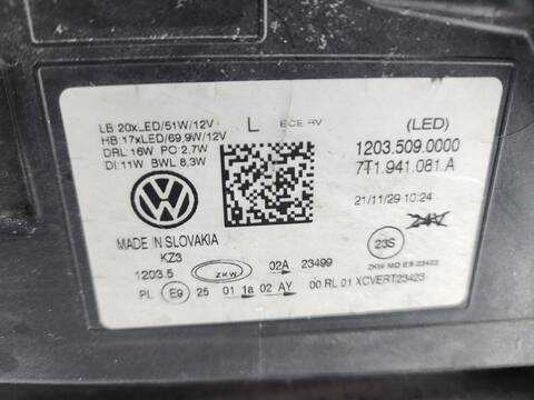 Foto 4ª: Faro Izquierdo Volkswagen Transporter T7 MULTIVAN ST) LIFE EHYBRID [DGEA] (2022)