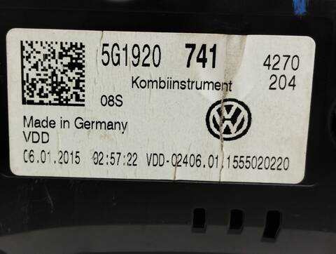 Foto 2ª: Cuadro de Instrumentos Volkswagen Golf 1.6 TDI DPF 105CV 77KW [CLH] (2015)