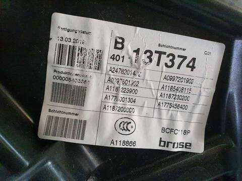 Foto 3ª: Elevalunas Eléctrico Delantero Izquierdo Mercedes Clase C 160 CLA 200 118.687) 163CV 120KW [282914] (2019)