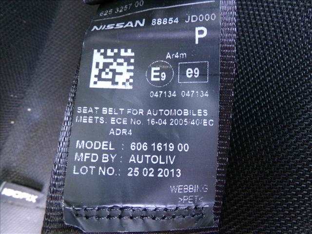 Foto 2ª: Cinturón Trasero Central Nissan Qashqai 1.6 DCI 2010-2014 [R9M] (2013)