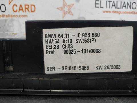 Foto 3ª: Mando Climatizador Bmw X5 3.0D 184CV 135KW [306D1] (2003)