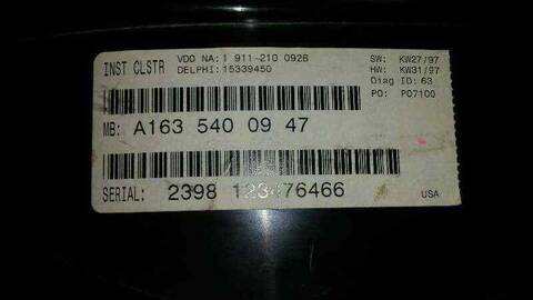 Foto 3ª: Cuadro de Instrumentos Mercedes Clase ML 500 5.0 G 292CV 215KW (1997)