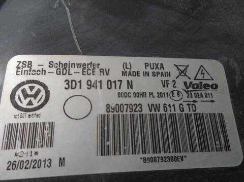 Foto 4ª: Faro Izquierdo Volkswagen Phaeton 3.2 V6 24V 241CV 177KW [BKL] (2004)