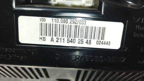 Foto 3ª: Cuadro de Instrumentos Mercedes Clase E 180 E 320 CDI 211.026) BERLINA 204CV 150KW [648961] (2004)