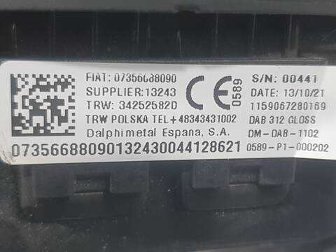 Foto 3ª: Airbag Delantero Izquierdo Fiat 500 1.0 MILD HYBRID 312.AYD1B) 69CV 51KW [46341162] (2021)