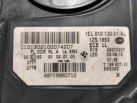 Foto 2ª: Faro Izquierdo Bmw Serie 5 518 530 D 245CV [N57D30A] (2009)