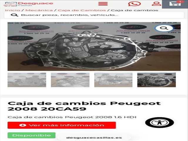 Foto 3ª: Caja Cambios Peugeot 2008 VERSION INDEFINIDA