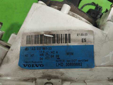 Foto 3ª: Faro Izquierdo Volvo S40 1.6 CAT BERLINA 109CV 80KW [B4164S2] (2003)