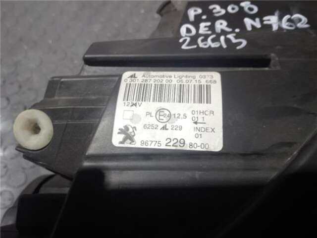 Foto 3ª: Faro Izquierdo Peugeot 308 1.6 STYLE [1.6 LTR. - 88 KW BLUE-HDI FAP]