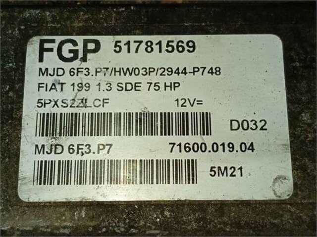 Foto 2ª: Centralita Motor ECU Fiat Punto 1.3 D MULTIJET [199 A2.000]