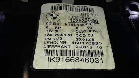 Foto 3ª: Cuadro de Instrumentos Bmw Serie 3 315 320D BERLINA 177CV 130KW [N47D20A] (2008)