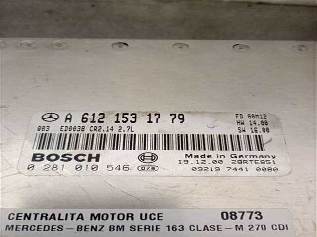 Foto 4ª: Centralita Motor ECU Mercedes Clase ML 270 CDI 163.113) W163) [612963] (2001)