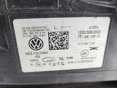Foto 4ª: Faro Izquierdo Volkswagen Transporter T7 MULTIVAN ST) LIFE EHYBRID [DGEA] (2022)