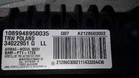 Foto 3ª: Airbag Delantero Derecho Mercedes Clase E 180 170CV 125KW (2009)