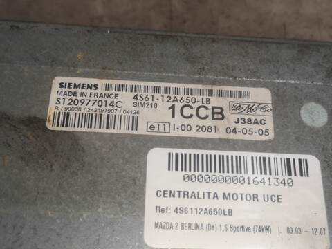 Foto 1ª: Centralita Motor ECU Mazda 2 FYJA BERLINA (2004)