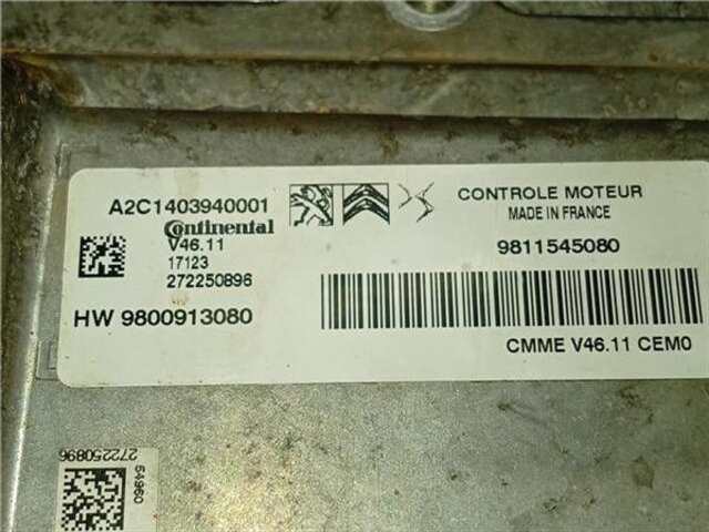 Centralita Motor ECU Peugeot 2008 1.2 ACCESS [1.2 LTR. - 60 KW 12V VTI]
