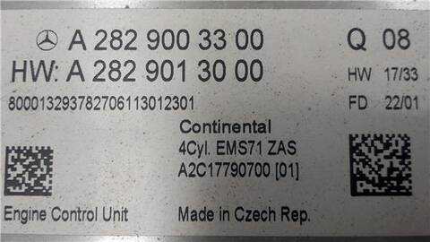 Foto 2ª: Centralita Motor ECU Mercedes Clase A 140 1.3 A 200 EDITION 1 177.087) [1 3 LTR. - 120 KW CAT] 163CV [282914]