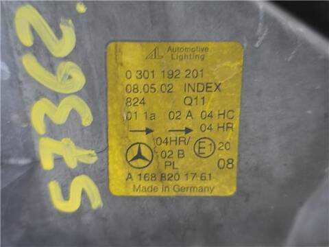 Foto 3ª: Faro Izquierdo Mercedes Clase A 140 1.4 140 168.031) 82CV 60KW [M 166.940] (2002)