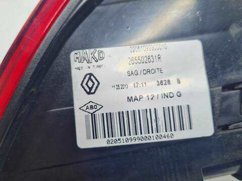 Foto 2ª: Piloto Trasero Derecho Renault Clio AUTHENTIQUE 75CV 55KW [K9K C6] (2013)