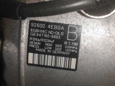 Compresor Aire Acondicionado Renault Megane H5F400 BERLINA III BERLINA 5P