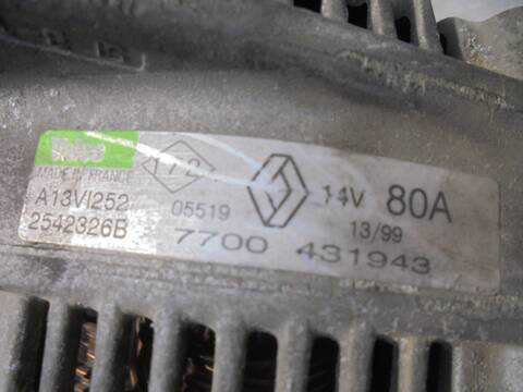 Foto 4ª: Alternador Renault Megane 1.9 D AUTHENTIQUE BERLINA 80CV 59KW I FASE 2 BERLINA BA0) [F9Q Q7] (2002)