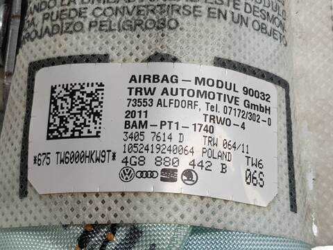 Foto 3ª: Airbag Lateral Trasero Derecho Audi A7 3.0 TDI QUATTRO [CDUC] (2010)