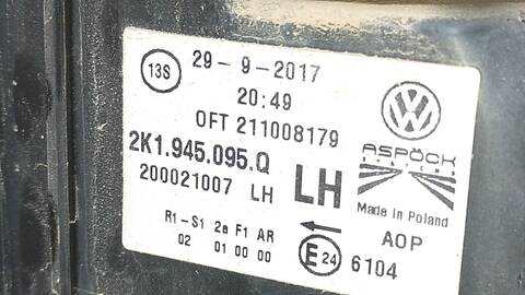 Foto 4ª: Piloto Trasero Izquierdo Volkswagen Caddy KOMBI 102CV 75KW FURGON [DFS] (2018)