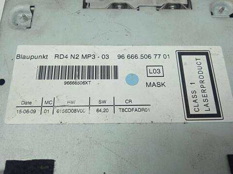 Foto 3ª: Sistema Audio Radio CD Peugeot 3008 2.0 16V HDI FAP CAT RHE - DW10CTED4) 150CV 110KW [RH02] (2009)