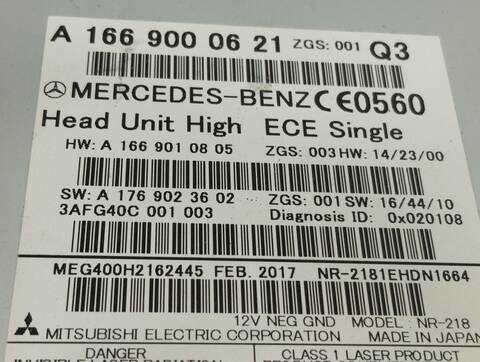 Foto 3ª: Sistema Audio Radio CD Mercedes Clase G 230 GLE 350 D 4MATIC 258CV 190KW [642826] (2017)