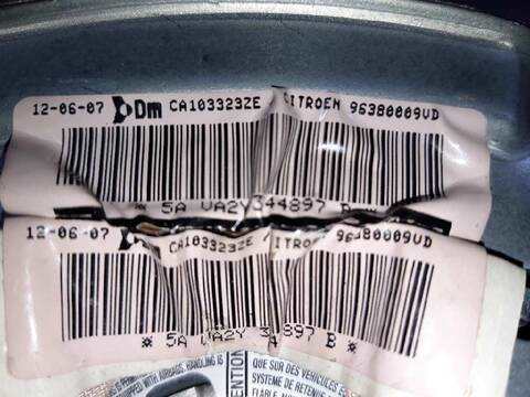 Foto 3ª: Airbag Delantero Izquierdo Citroen C3 HDI 92 EXCLUSIVE 90CV 66KW [9HX] (2007)