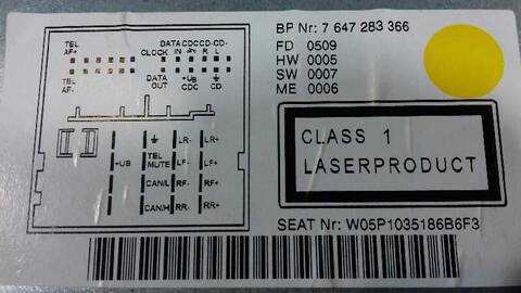 Foto 3ª: Sistema Audio Radio CD Seat Altea 1.9 TDI 105CV 77KW [BXE] (2009)