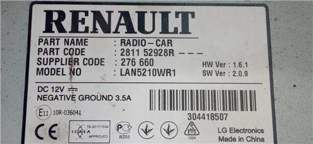 Foto 2ª: Pantalla Multifuncion Renault Clio 1.2 AUTHENTIQUE [1.2 LTR. - 54 KW 16V] [D4FD740]