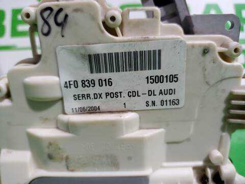 Foto 2ª: Cerradura Puerta Trasera Derecha Audi A6 2.4 BERLINA 177CV 130KW [BDW] (2004)