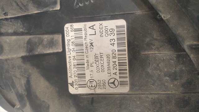 Foto 2ª: Faro Izquierdo Mercedes Clase C 200 2.0 D [D/651913] (2011)