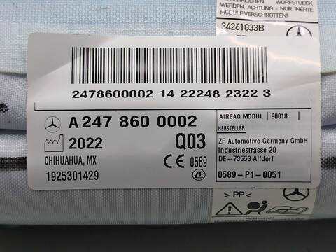 Foto 3ª: Airbag Cortina Delantero Izquierdo Mercedes Clase GLB 200 2.0 D 150CV 110KW AUT. 4MATIC 247.613 [654920] (2023)