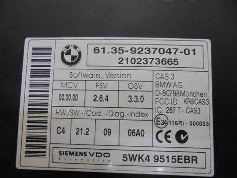 Foto 3ª: Centralita Inmovilizador Bmw Serie 1 114 2.0 16V BERLINA 143CV 105KW [N47D20C] (2010)