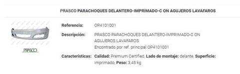Foto 2ª: Paragolpes Delantero Opel Astra BERLINA 110CV 81KW