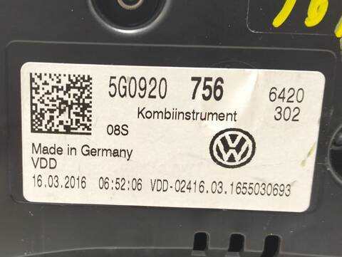 Foto 3ª: Cuadro de Instrumentos Volkswagen Golf 2.0 TSI 245CV [CJXE] (2017)