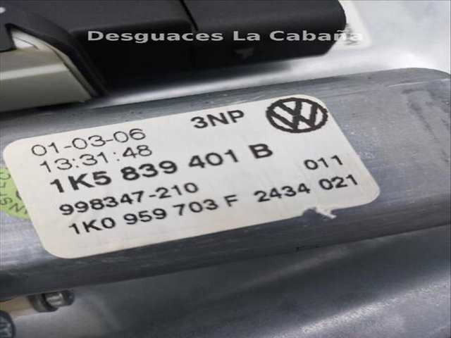 Elevalunas Manual Trasero Izquierdo Volkswagen Jetta 1.6 FSI