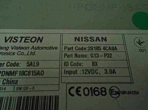 Foto 2ª: Sistema Audio Radio CD Nissan Qashqai 360 116CV 85KW [HRA2] (2015)
