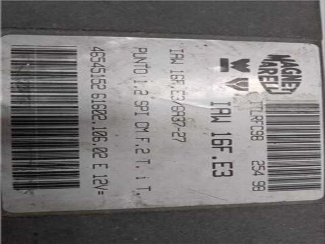 Foto 3ª: Centralita Motor ECU Fiat Punto 1.2 60 CULT 44KW