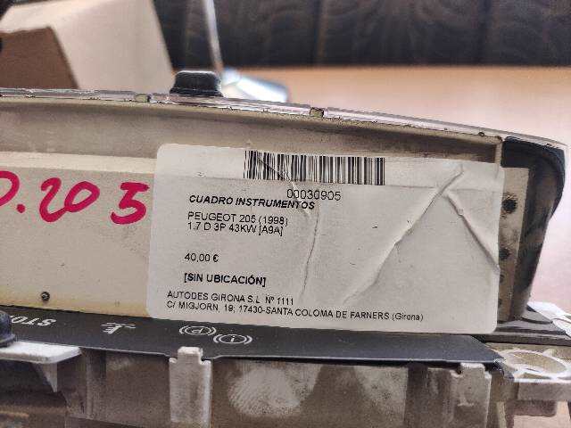 Foto 2ª: Cuadro de Instrumentos Peugeot 205 1.7 D 3P [A9A] (1998)