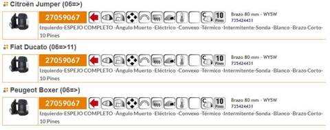 Foto 2ª: Retrovisor Izquierdo Citroen Jumper 157CV 116KW CAJA ABIERTA