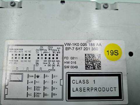 Foto 2ª: Sistema Audio Radio CD Volkswagen Passat 2.0 TDI BERLINA 140CV 103KW (2011)