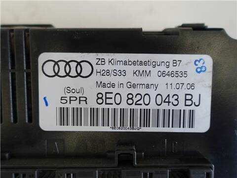 Foto 2ª: Mando Climatizador Audi A4 2.0 TDI 16V 103KW) BERLINA 140CV [BRE] (2006)