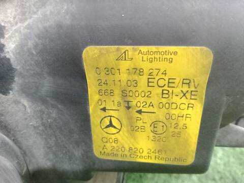 Foto 3ª: Faro Derecho Mercedes Clase S 220 S 320 CDI 220.025 220.125) 204CV 150KW [OM 648.960] (2003)