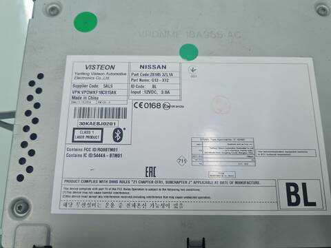 Foto 2ª: Sistema Audio Radio CD Nissan Pulsar ACENTA 110CV 81KW [K9K 636] (2015)