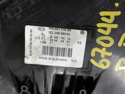 Foto 1ª: Faro Derecho Volkswagen Passat AVF BERLINA (2003)